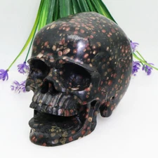 6.1" 2837g,POPPY JASPER Carved Crystal Skull,Realistic,Crystal Healing,TC36