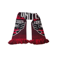 Ruffneck Scarf DC United Red and Black White accents 56 inch 100 % Acrylic 