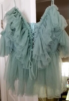 V-neck mesh lace up sexy summer blouse. Boho ruffle cold shoulder. Elegant.