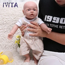 17"Infant Boy Newborn Full Body Silicone Lifelike Reborn Baby Doll Kids Playmate
