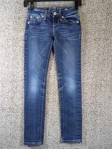 Miss Me Girls Jeans Size 10 Skinny Stretch Classic Medium Wash Embroidered