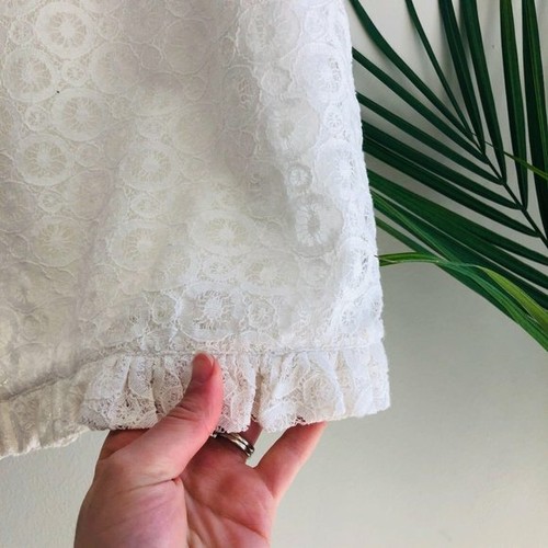 🛍Sunny Leigh White Lace Pinwheel Ruffle Playful Pencil Career Skirt ~ 6 M3020 - Picture 2 of 12