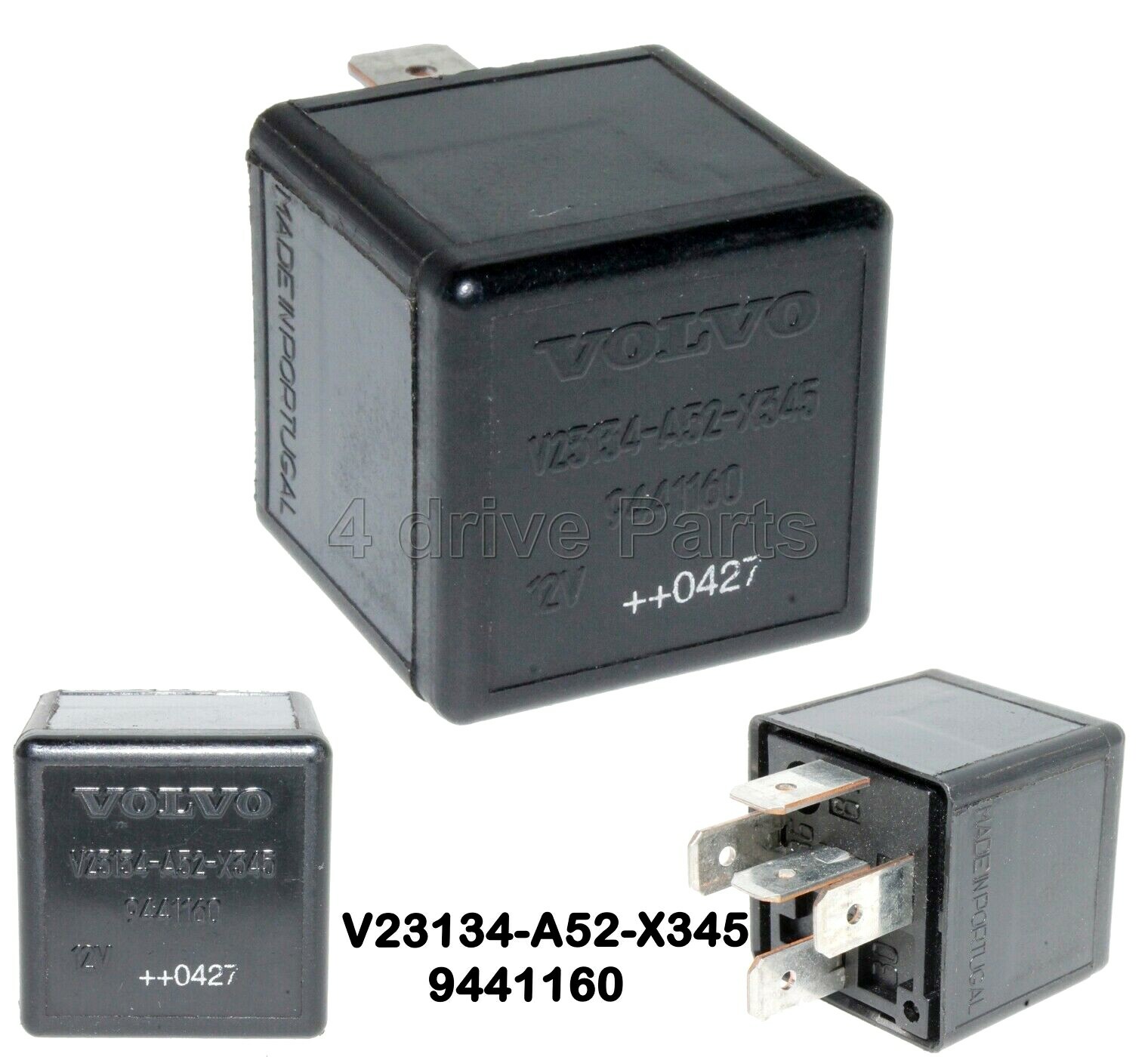 9441160 Volvo (90-15) Multi-Use 5-Pin Black Relay Tyco Portugal 