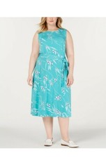 Charter Club PLUS SIZE Turquoise Stone Midi Dress NWT 2X 721-96