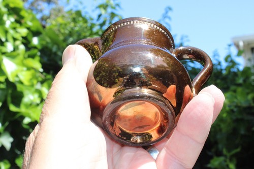 Antique Copper Lustre Ware Porcelain Creamer Pitcher - Picture 12 of 12