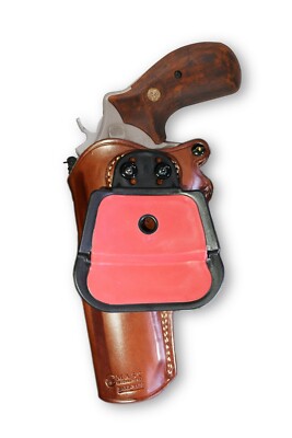 OWB Quick Draw Right Hand Leather Paddle Holster Fits Sig Sauer SP2022 9mm