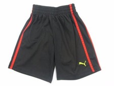 PUMA KIDS BOYS BLACK RED BASKETBALL ATHLETIC SHORTS SZ 4T EUC