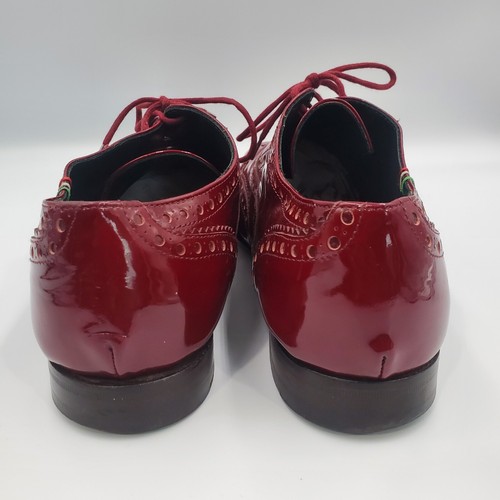 Moschino Designer Wingtip Patent Leather Mens Shoes Burgundy EU 43 / US 10 - Picture 9 of 12