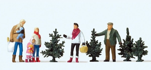 Preiser H0 Figuren 10627 Weihnachtsbaumverkauf FüR Modellbahn Anlage Etc.-image