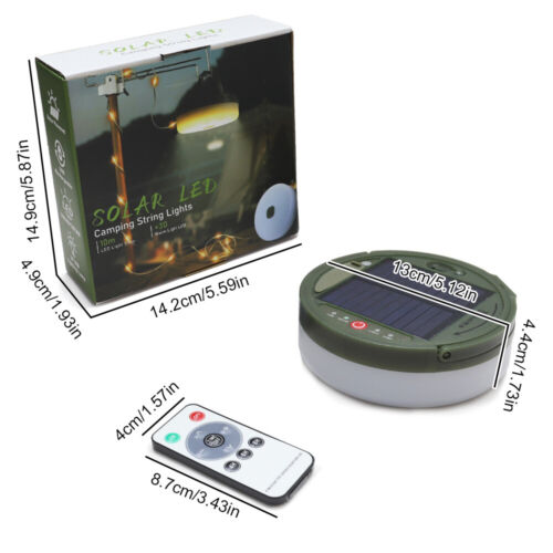 Stringa Luci Campeggio 4 in 1 Solare/USB Ricaricabile Esterno Impermeabile Tenda Lampada - Foto 18 di 18