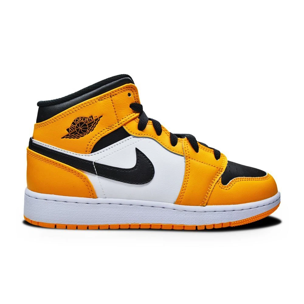 Juniors Nike Air Jordan 1 Mid - 554725 701 - Taxi Black White | eBay