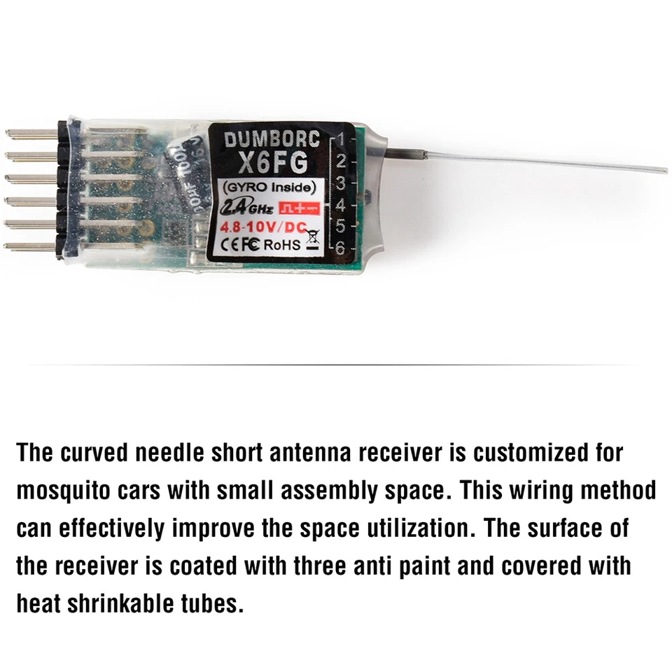 DUMBORC X6FG 2.4G 6CH Radio Control Receiver for Domborc RC X4 X5 X6 Transmitter - Image 4 of 4