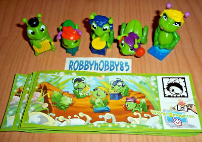 CRICKETS COMPLETE SET OF 5 FIGURES WITH PAPERS KINDER JOY SURPRISE EGG TOYS 2013