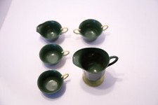 Vintage Lot of Green Plastic Child Kitchen Play Toy Cups Creamer 5 PCS
