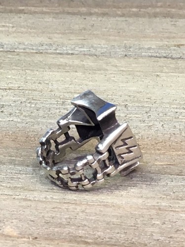 Deutsches Eisernes Kreuz Biker Ring Sterlingsilber Größe 8 Fahrrad Kette unabhängig - Bild 6 von 17