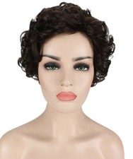 MARGARET - Curly Kanekalon Synthetic Fiber Full Wig, 3.6 in, Off Black