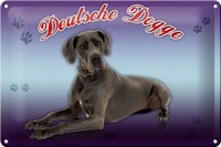 Blechschild Hund 30X20 Cm Deutsche Dogge 1888 Metall Deko Schild Tin Sign