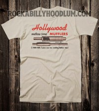 Retro Hot Rod Tee T Shirt Drag Race Racing Mechanic Speed Shop Hollywood Muffler Retro Hot Rod Tee T Shirt Drag Race Racing Mechanic Speed Shop Hollywood Muffler