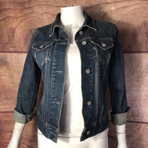 jaqueta jeans escura feminina