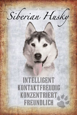 Holzschild 18x12 Siberian Husky Hund Wand Deko Bar Kneipe Sammler Geschenk
