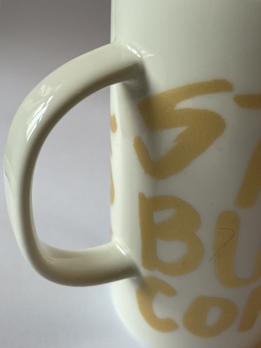 Taza de café de cerámica Starbucks con logotipo dorado escrito a mano diseñado - Imagen 7 de 8
