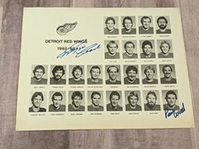 Reggie Leach & Paul Woods Signed Team Photo COA 1982-83 Detroit Red Wings