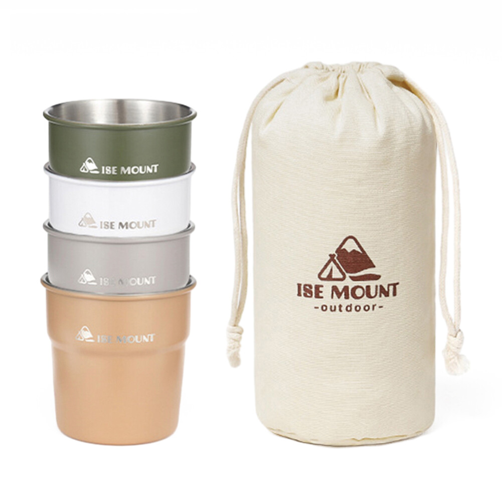 4Pcs Beer Wine Cups 300ml Camping Cup Pint Cup for Hiking Camping (Type