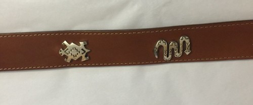 Silver Creek Leather Belt w Silver-tone Concho Animals Southwest S 28" VTG NWT - Picture 6 of 12