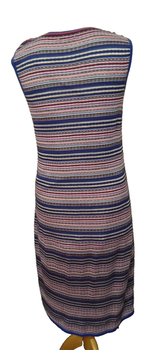 Jigsaw Feinstrick Multistreifen ärmellos Bleistift Kleid UK M Mode Preloved - Bild 5 von 7