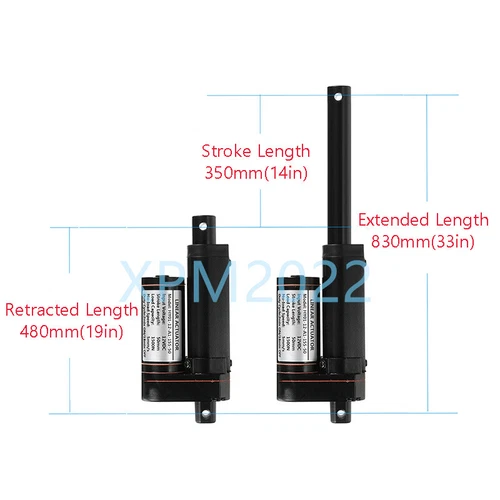 Accionamiento lineal 12V 1500N 50mm ~ 1000mm actuador lineal motor eléctrico impermeable - Imagen 30 de 43