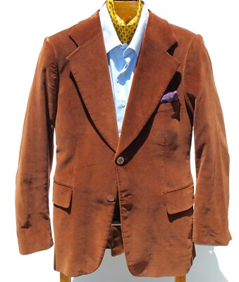 Gentleman's Vintage 40R Brown Velvet Blazer Smoking Jacket