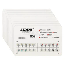 10Sets AZDENT Dental Orthodontic Brackets Standard Dental MBT Slot.022" 345 Hook