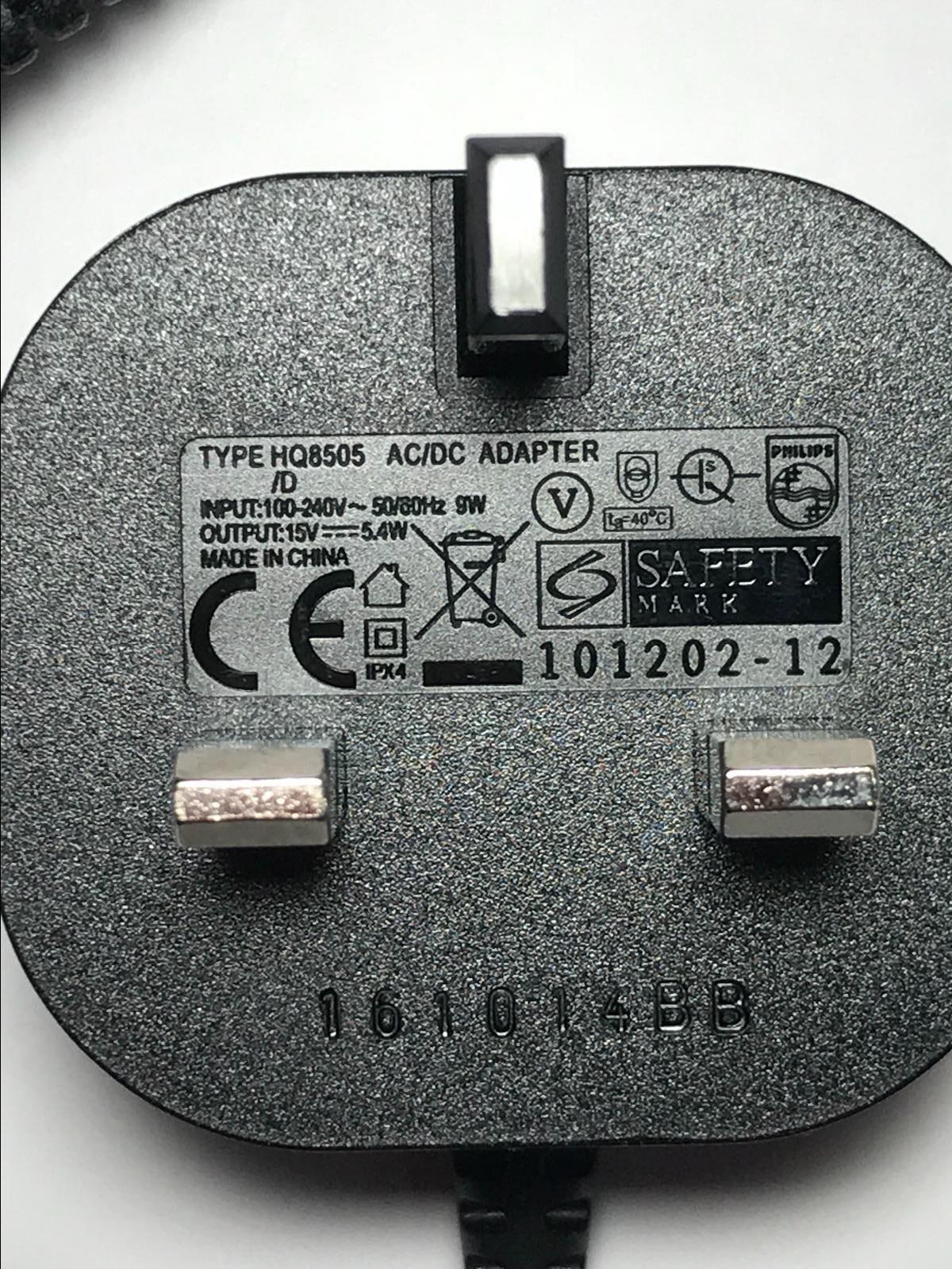 Genuine Philips HQ8505 AC/DC Power Adaptor for Philips Men's Shaver ...