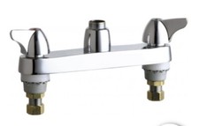 Chicago Faucets 1100-LESAB Deck Mounted Manual Hot and Cold Sink Faucet NOS