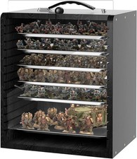 IPEB Miniature Carrying Case with 6 Trays Wooden Miniature Display Case