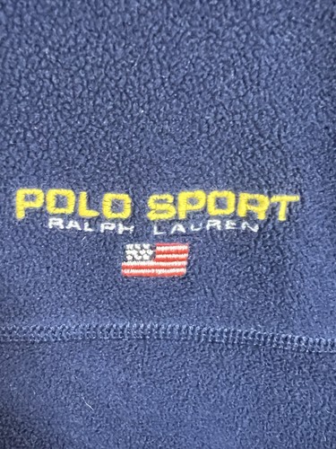 Polo Sport Ralph Lauren Pullover 1/4 Zip Pile Uomo Taglia Large Felpa Navy - Foto 2 di 4