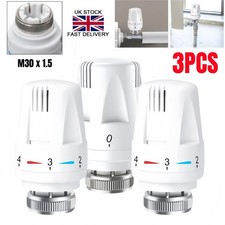 3X Thermostatic Radiator Valve Head M30 x 1.5 Temperature Control Heating System