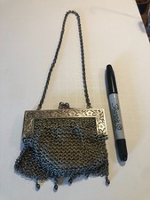 vintage silver mesh purse