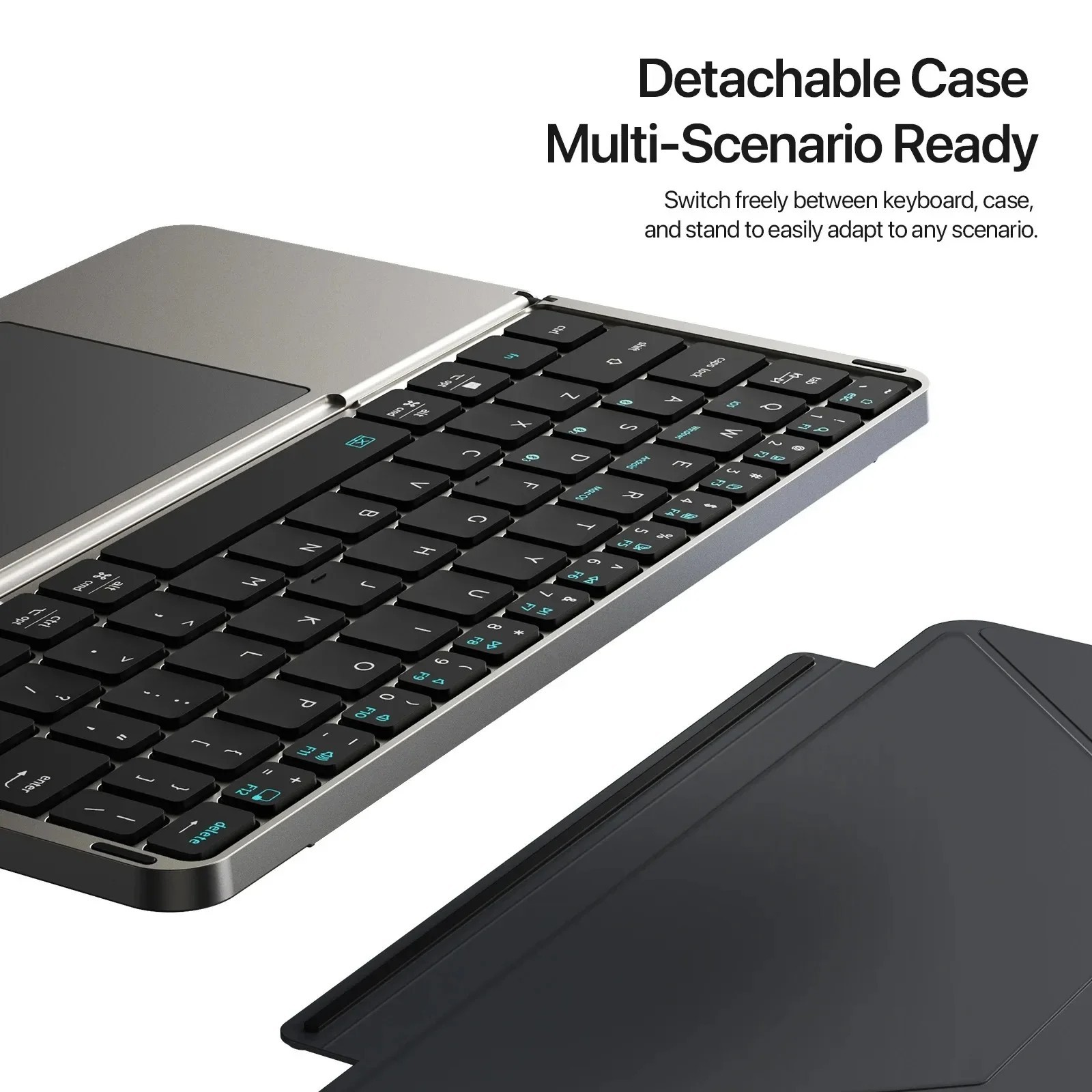 Tastiera Bluetooth pieghevole touchpad supporto telefono tastiera wireless tablet PC foto 2