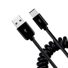 For iPhone 16/17/Pro/Max/Air- USB Cable Coiled Type-C Charger Cord USB-C