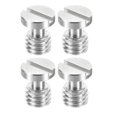 4Pcs 3/8"-16 Thread 15.5mm Length Camera Fixing Screw Flat Slot Tripod Screws