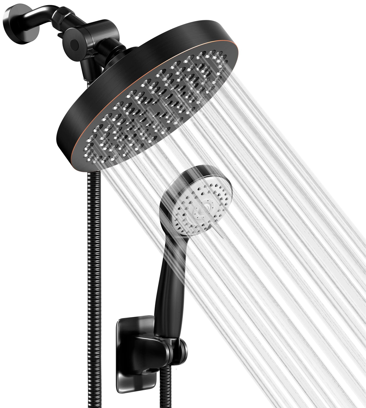 Shower Head With Handheld Combo, 6 Inch High Pressure Rainfall Showerhead Wit...