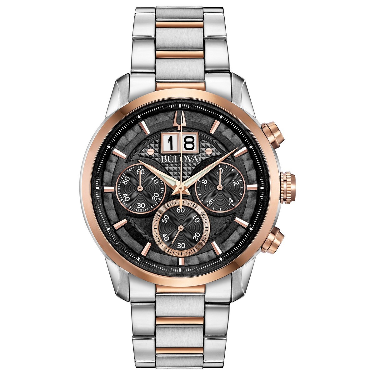 BULOVAクオーツ時計 (OH済） Bulova Men's Sutton Chronograph Date Indicator Quartz Silver Watch