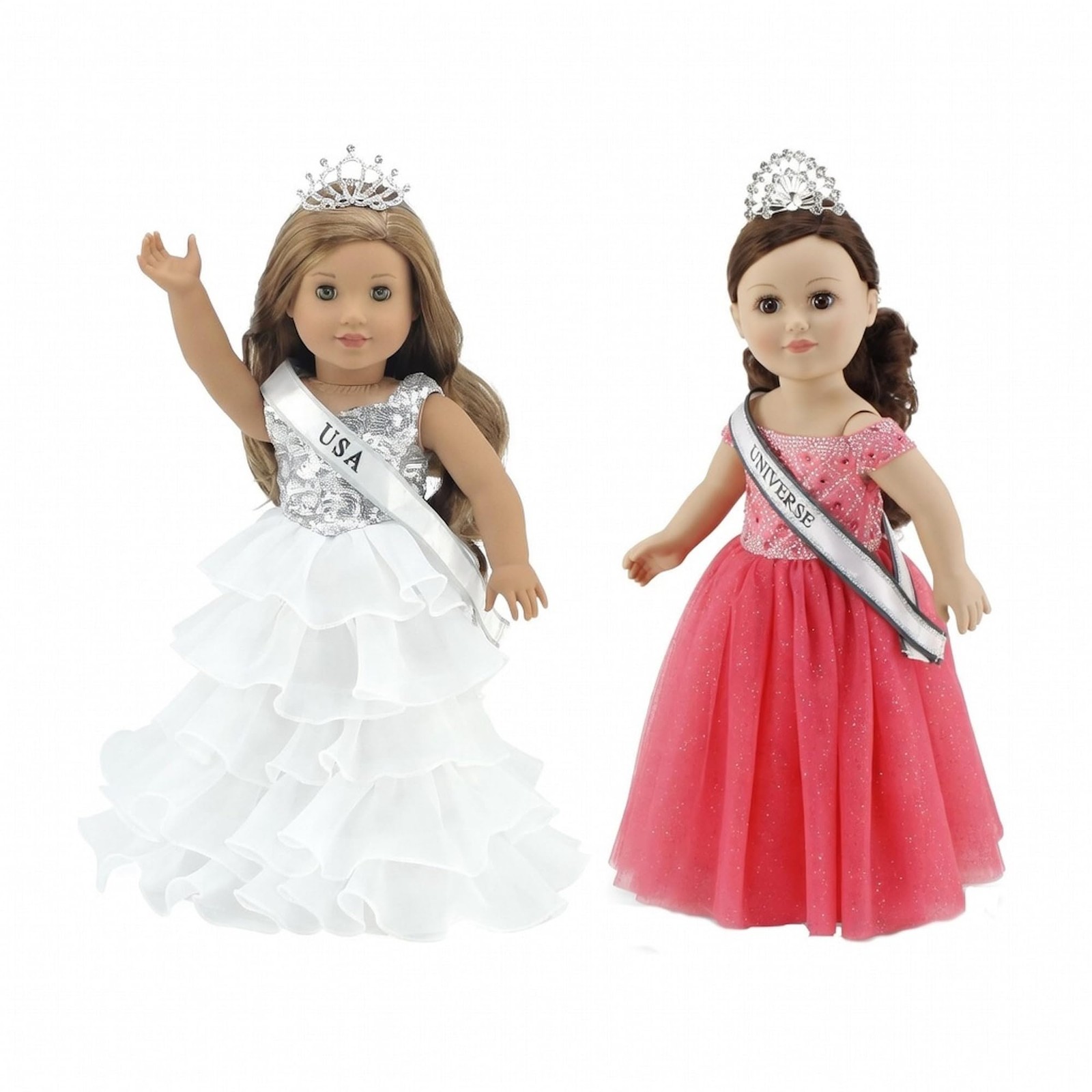 Emily Rose 18 Inch Doll Clothes 6-PC Pageant Dress & 18" Dol