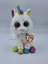 Ty Beanie Boos Harmonie Unicorn Plush 7” Rainbow Sparkle Glitter Eyes VelveTy