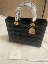 Lady Dior Large In Black Patent Leather