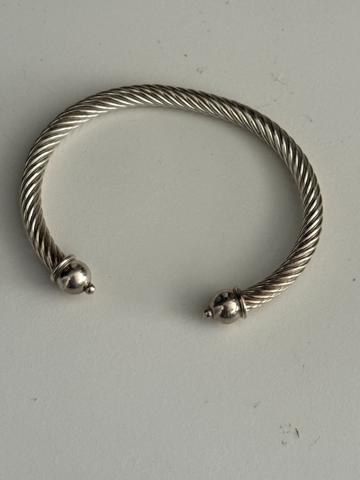 "Brazalete Cape Cod brazalete torcido pesado plata de ley tamaño 7""" Foto 2 de 3
