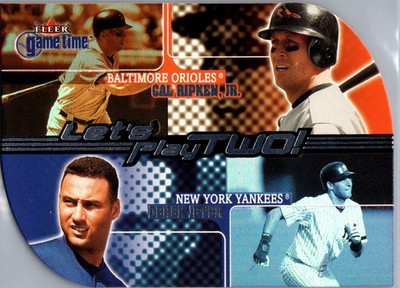2001 Fleer Game Time - Let's Play Two Cal Ripken Jr Derek Jeter #9 LT 