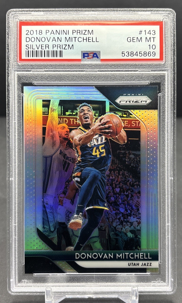 2018-19 PANINI PRIZM NBA #143 Donovan Mitchell Utah Jazz Silver Prizm PSA 10