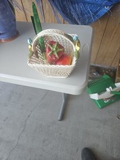 Vintage Ceramic Basket with Decorative Fruit ...